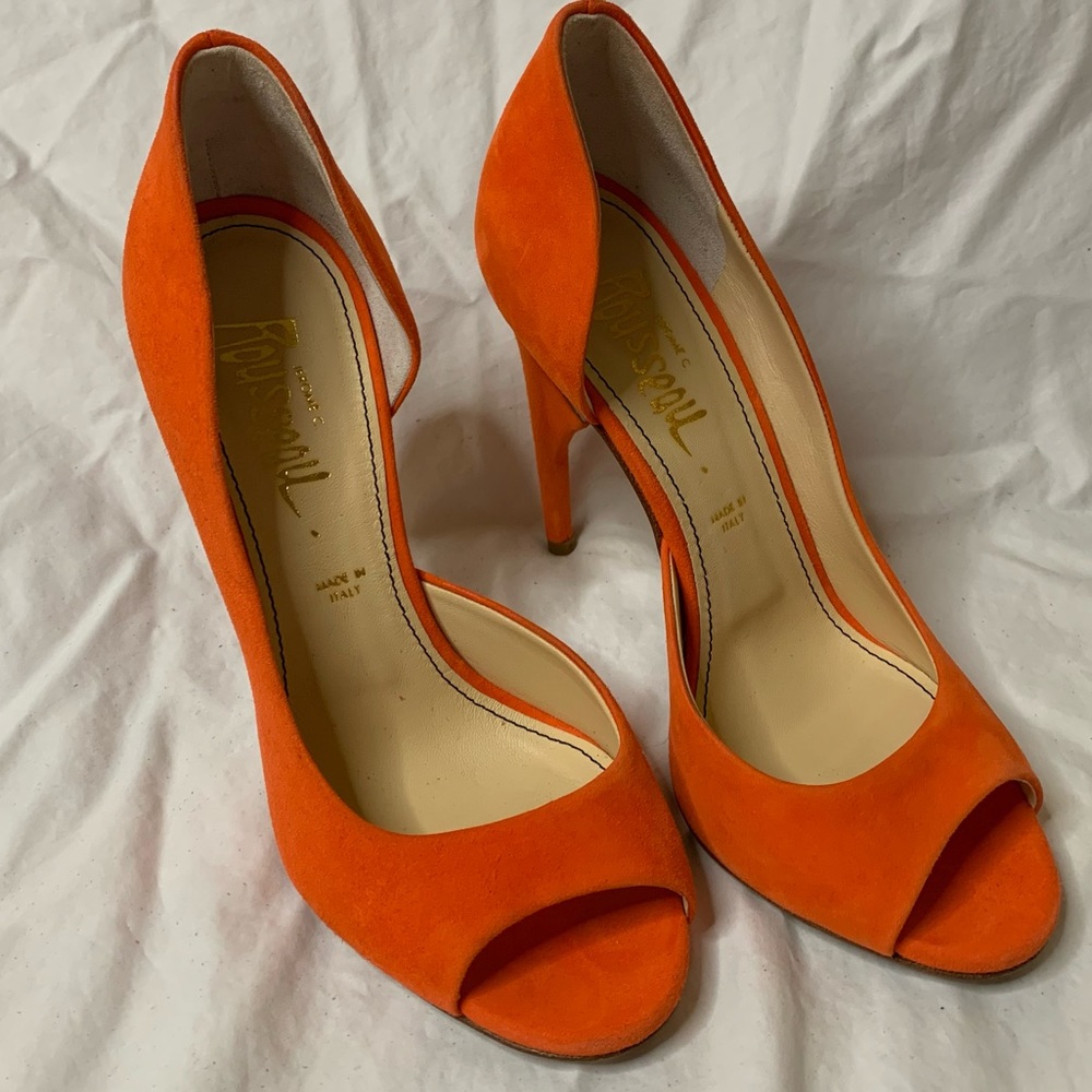 Jerome Rousseau D’Orsay Tangerine Heels